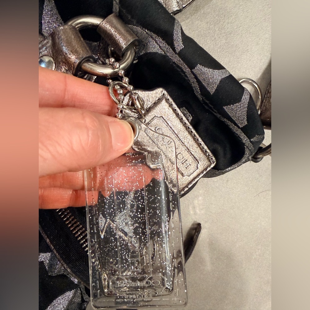 Coach Black and Silver Patterned Tote - Picture 3 of 7
